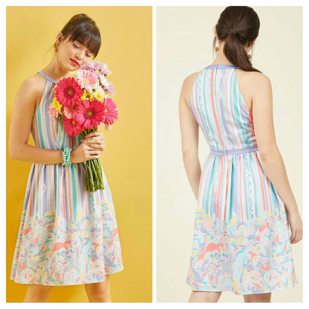 Modcloth Behold the Blogger Pastel Dress Size XL